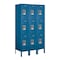 Salsbury Industries Wardrobe Locker, 36" W, 15" D, 66" H, (3) Wide, (9) Openings, Blue 63355BL-U - alternate 1